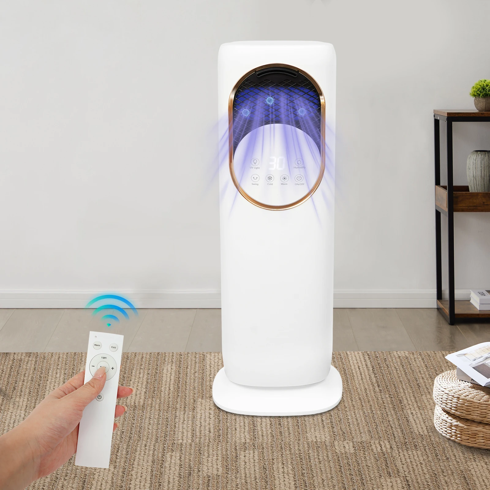 Mini climatiseur portable, ventilateur, capacité 4L, 90 °   Minuteur rotatif de 1 à 8 heures, marche/arrêt, entretien facile pour une utilisation à la maison et au bureau