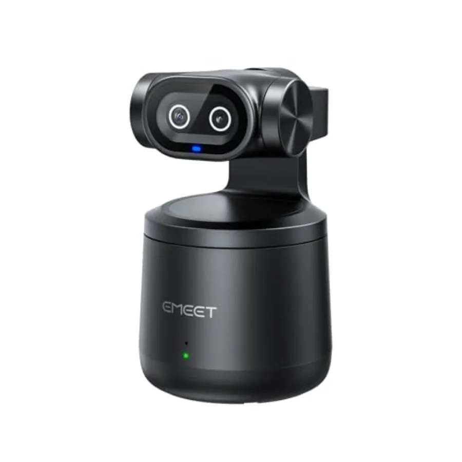 YouTube, Facebook, Twitch live streaming camera with 1/2.55 sensor, black aluminum body, AI tracking, gesture control, dual-len