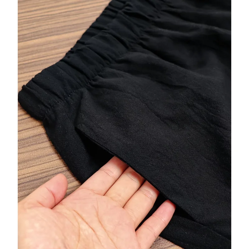 2025 الصيف المرأة استرخاء صالح السراويل عادية في الهواء الطلق الرباط اقتصاص السراويل أنيق تنفس الشارع الشهير سراويل نسائية