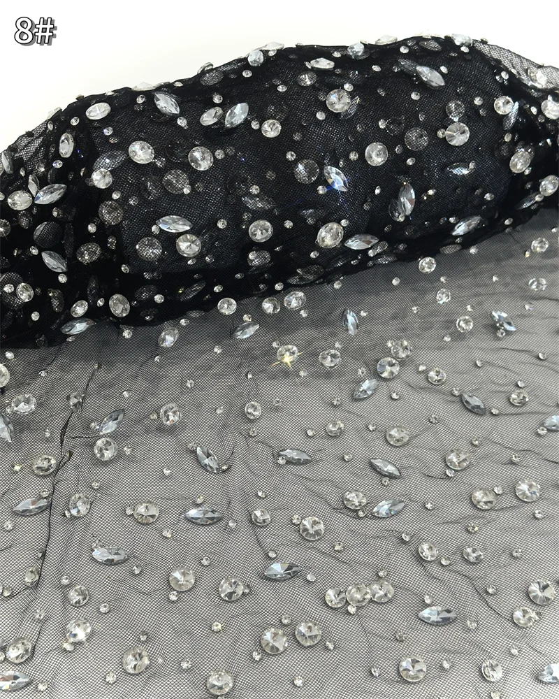 Sky Blue African Lace Fabric 2025 Embroidery Nigerian Bridal High Quality Stones French Tulle Lace Fabric For Wedding