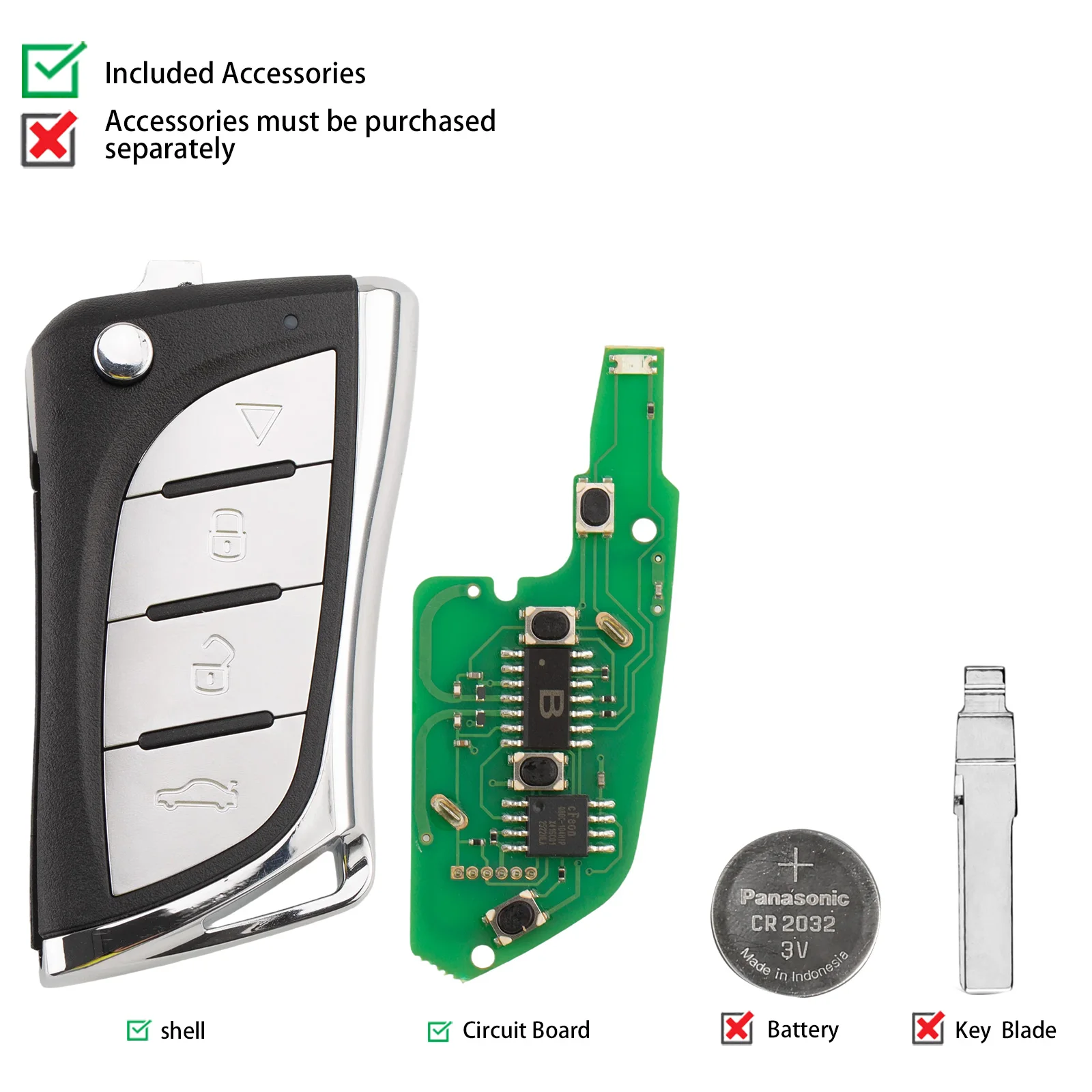 KEYDIY KD B24-4 Universal Flip Remote Key 4 Buttons Compatible with Lexus Type