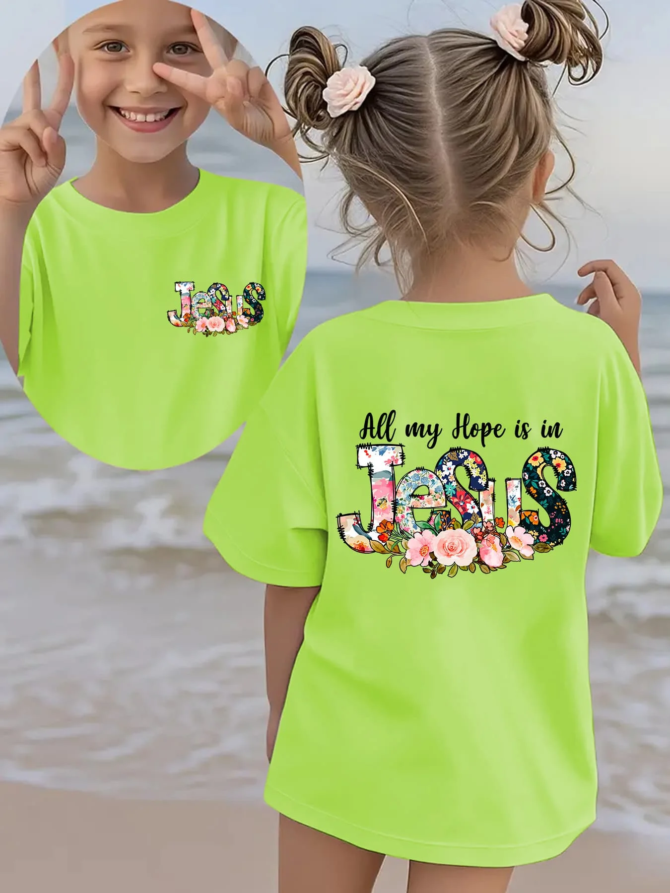 Summer Fashion Children's T-shirt ALL MY HOPE IS IN JESuS 