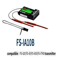 Flysky-receptor fs-ia10b ia10b 2.4g, 10 canais, ia6b 6ch, saída ppm com porta ibus, compatível com i6 i6s ia6b