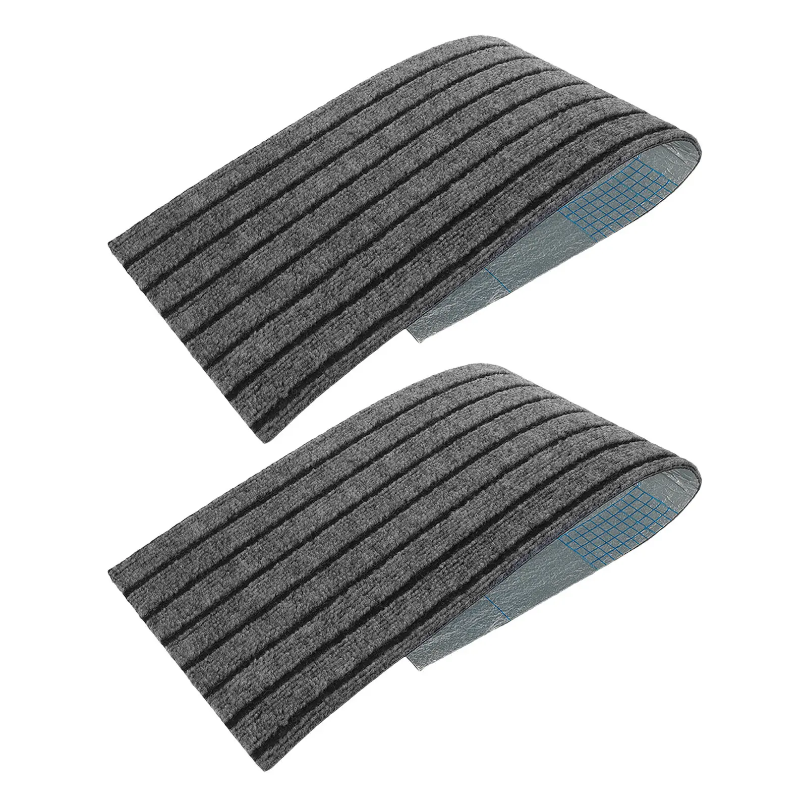2Pcs Non-Slip Stair Tread Mats Outdoor Step Carpet Self-Adhesive Drainage Design for Shops Hotels Snow Covered Steps Indoor