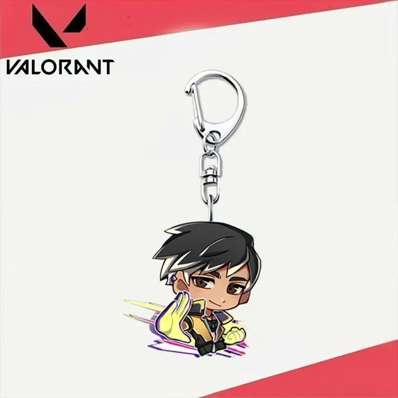 Chamber Gekko Cypher Iso Harbor Anime KeyChain Valorant Men Key Chain for Women Cartoon Figure Acrylic Keyring Pendant Gifts