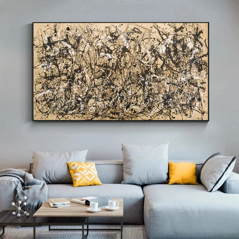 (1PC Unframe)Abstract Art Autumn Rhythm By Jackson Pollock Canvas Painting Posters and Prints Cuadros Wall Art for Living Room H