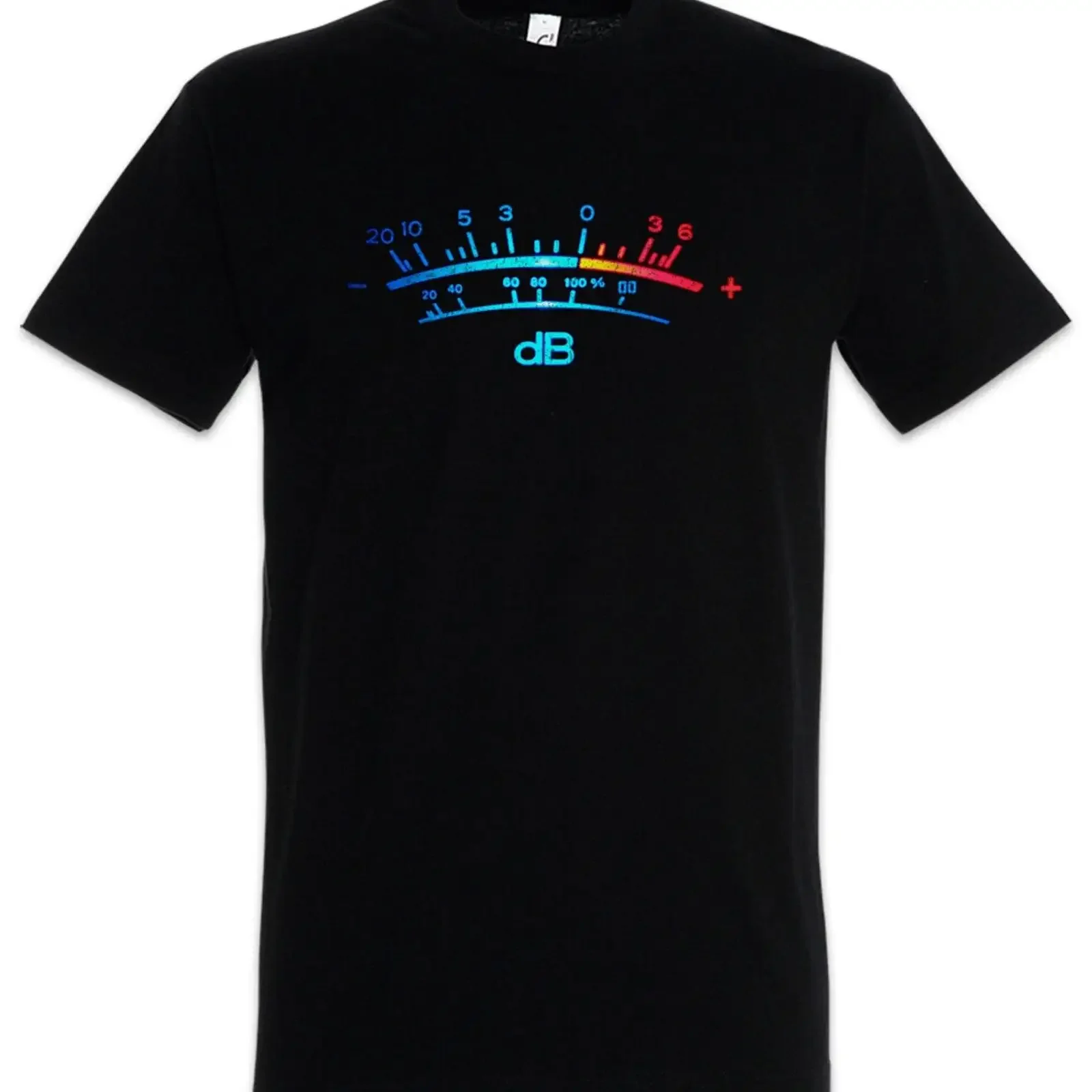 DB Meter II Herren T Shirt Decibel Music Bass Retro Radio Cassette VU Tape vintage Washed Casual Slightly designer clothes
