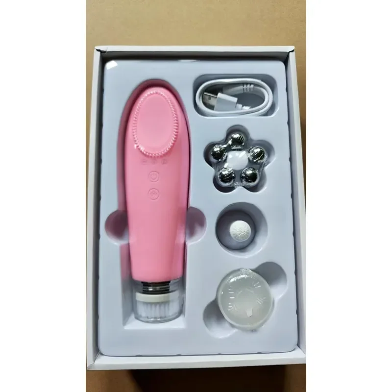Electric Facial Cleansing Brush Warm Compress Pore Cleaner Face Eye Massage Skincare Beauty Tool Home Use