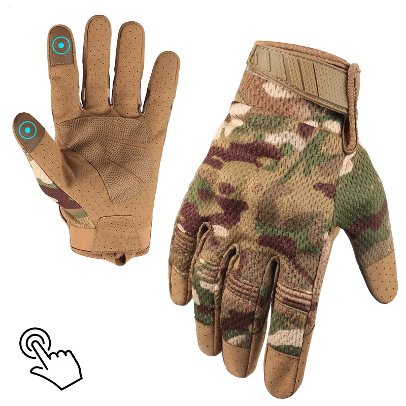 Touch Screen Tactical Gloves Men Camouflage Paintball Shooting Airsoft Combat Hunting Shock-proof Full Finger Bicycle Gloves