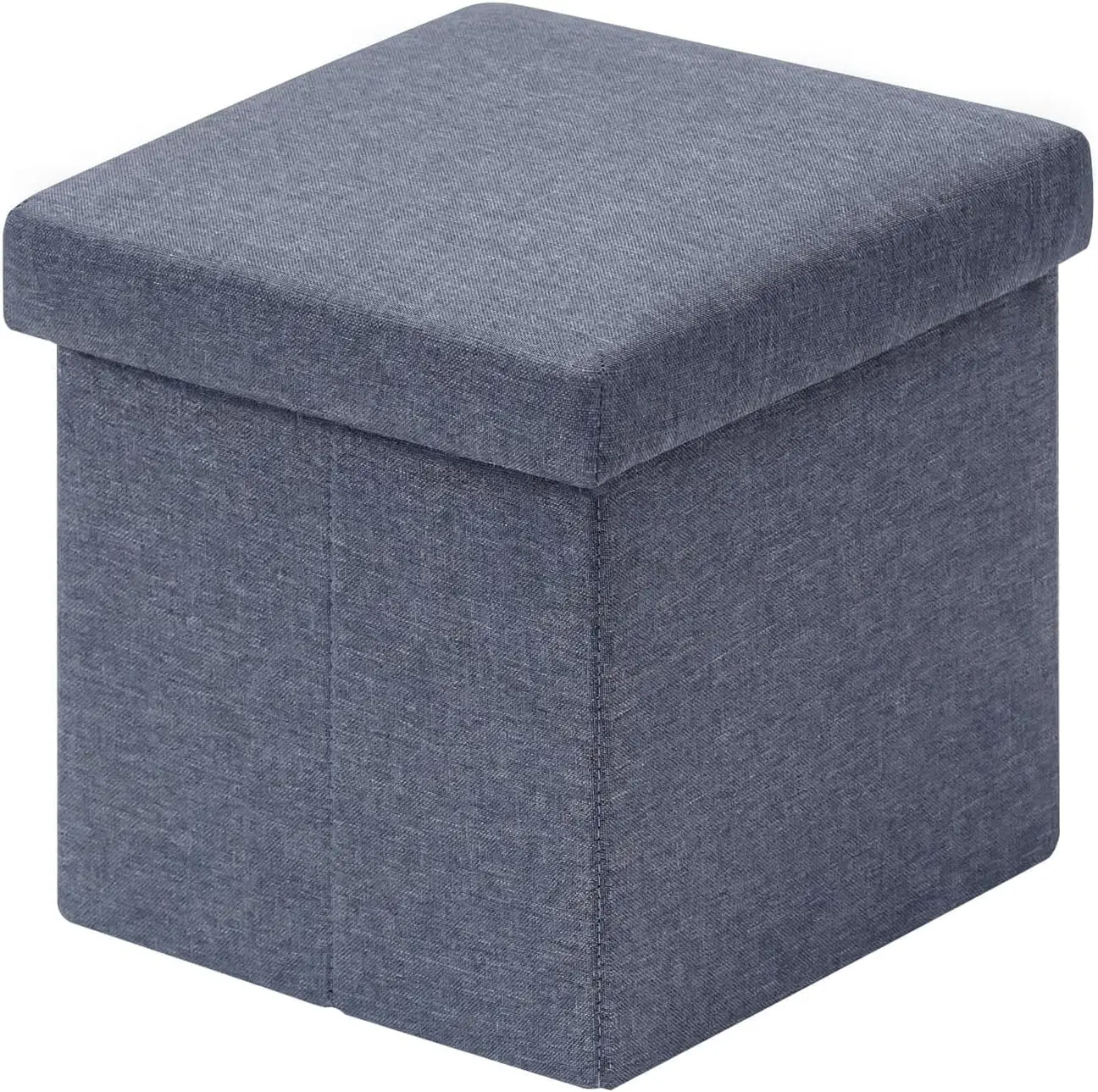 

Storage Ottoman Cube, Linen Small Foot Seat, For Living Room, Bedroom, Home Office, Dorm Storage Footrest Blue