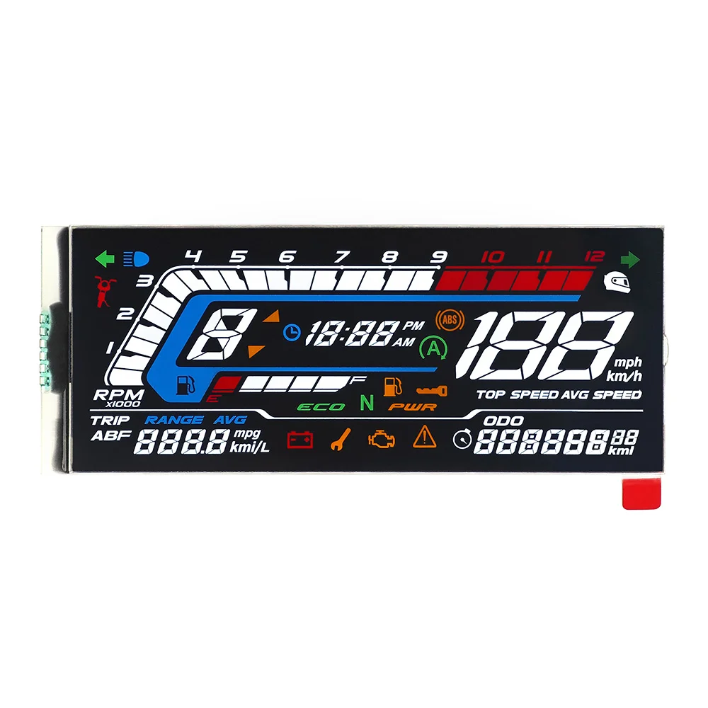 Factory Supplies High-Quality Electric Vehicle Instrument Screens SJXD5034 TBN Negative Anti-Glare Segmented LCD Screens