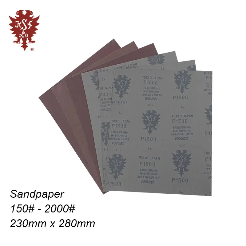 Papier ścierny Japanese Red Eagle 120-2000 mesh wysokiej jakości, do polerowania na mokro i sucho.