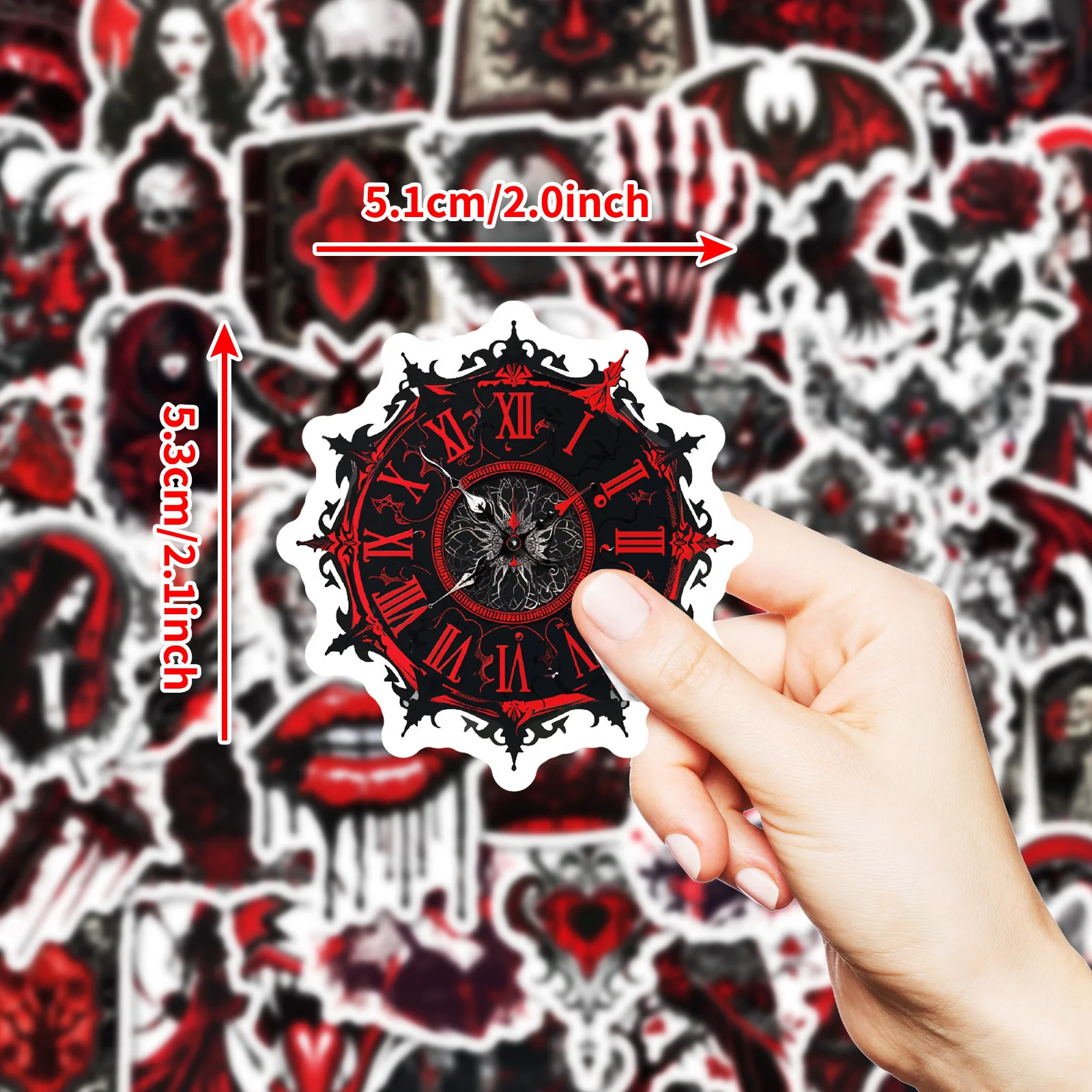 10/50 قطعة ملصقات القوطية أحمر أسود الجمجمة الكتابة على الجدران ملصق سجل القصاصات الأمتعة المحمول الهاتف الغيتار الدراجة سكيت الكرتون مائي