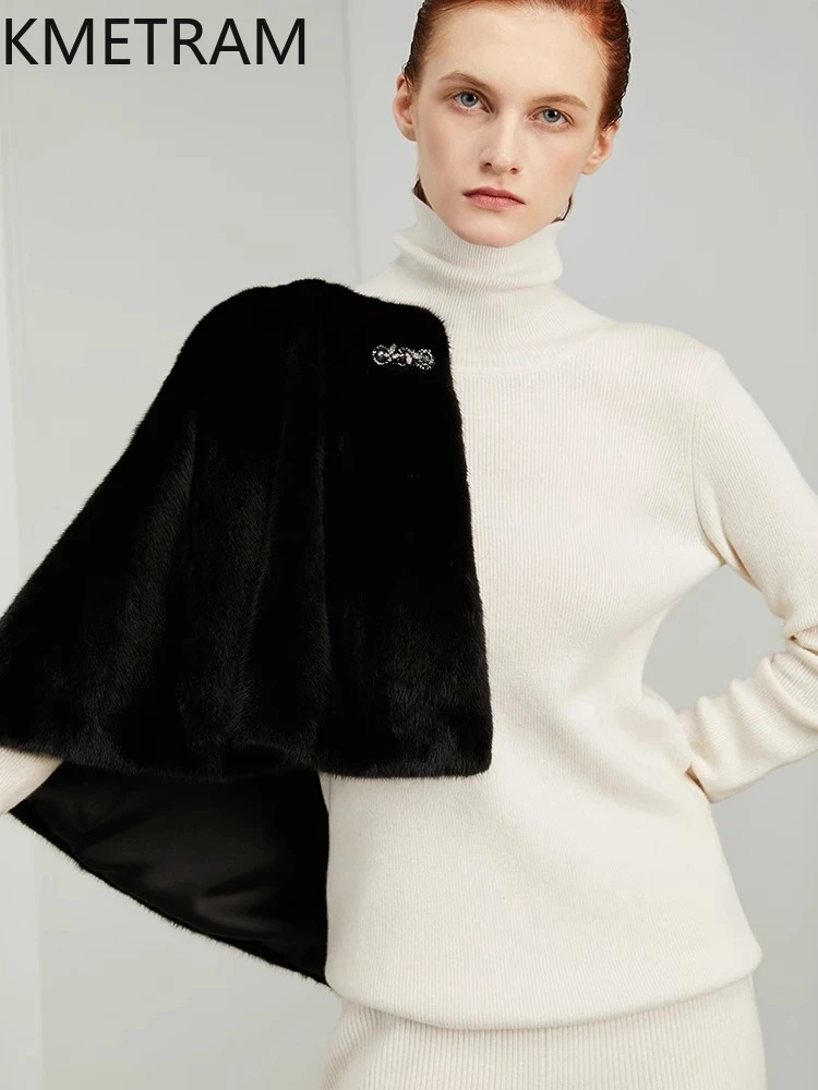 100% natuurlijke nertsenbont jas vrouw luxe korte echte bont sjaal jas 2025 hoge kwaliteit winterjassen dameskleding personali