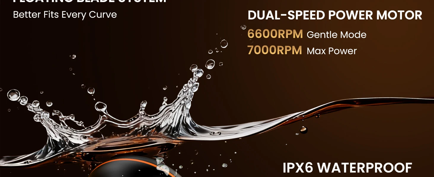 MAXGROOM 7D Floating Bald Head Shaver IPX6 Waterproof LED Display Wet Dry Electric Razor 7 Blades Magnetic Washable Head Shaver