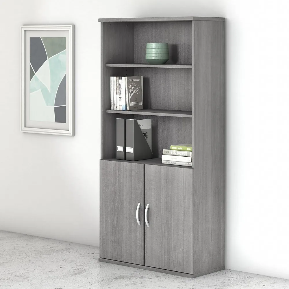 5-storey bookshelves, business furniture studios, large bookshelves for home or professional offices，15.43 L x 35.71 W x 72.8 H