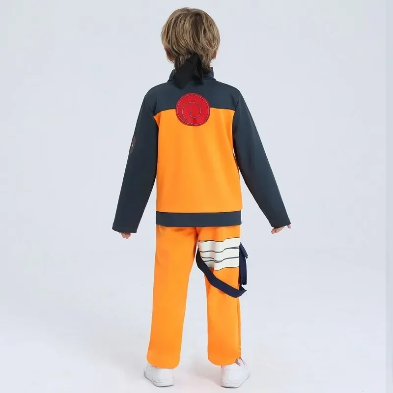 Anime Kids K-Kakashi Cosplay U-Uzumaki A-Akatsuki Jacket Pants Shippuden Uniform Wig Headband Kunai Halloween Costume