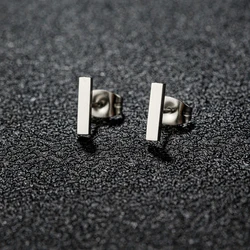 1 Pair Minimalist Brief Square Bar Stud Earrings For Women Femme Rectangle Earrings