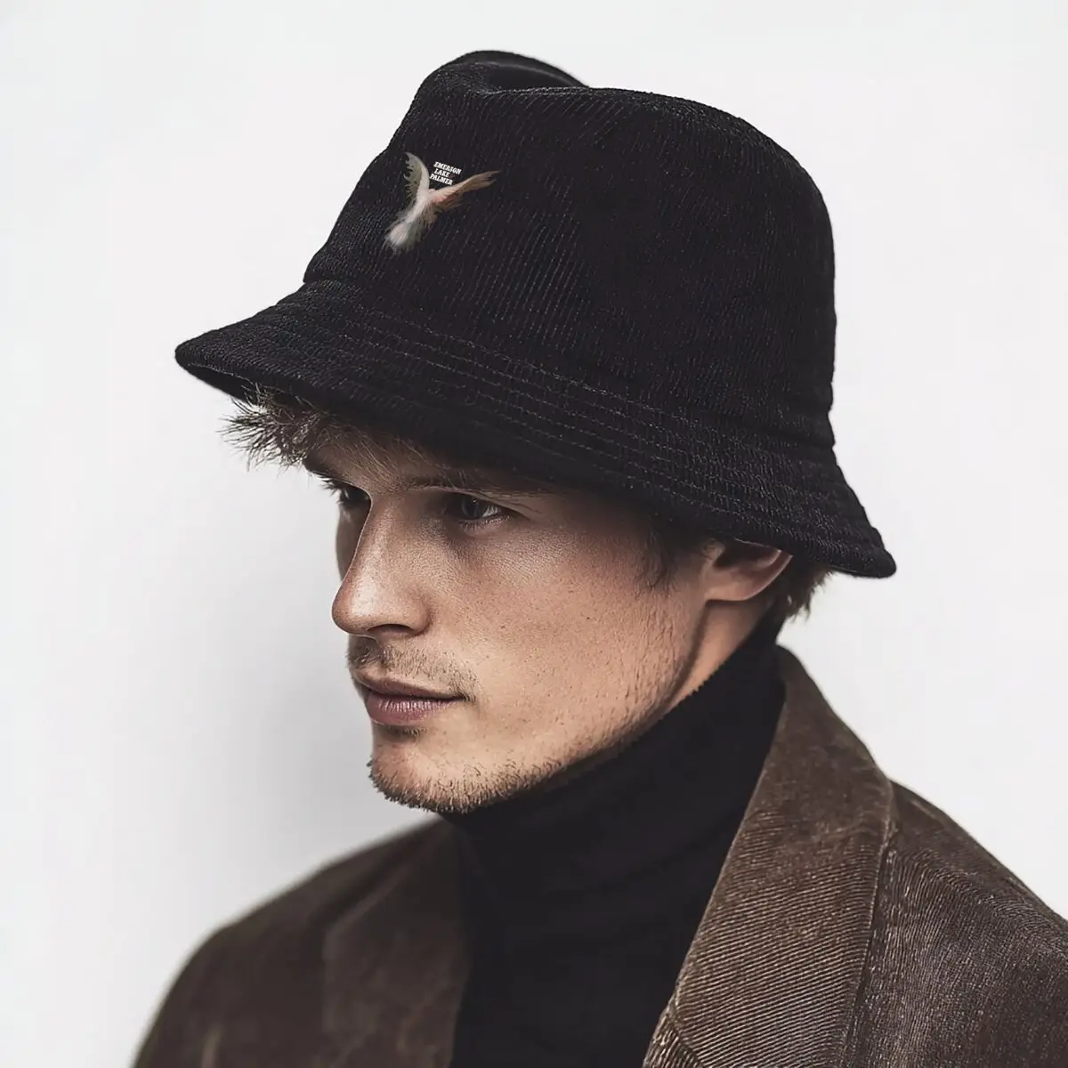 A Stylized Eagle with the Words Emerald Isle Villas Above It in an Artistic Rendering Fisherman Hat Winter Cap
