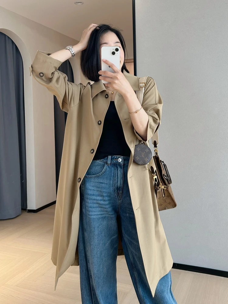 

WTHEONE Early Spring New Quality Clean Slimming Long Coat Jacket Commute Style Single Button Long Sleeve Regular Thickness