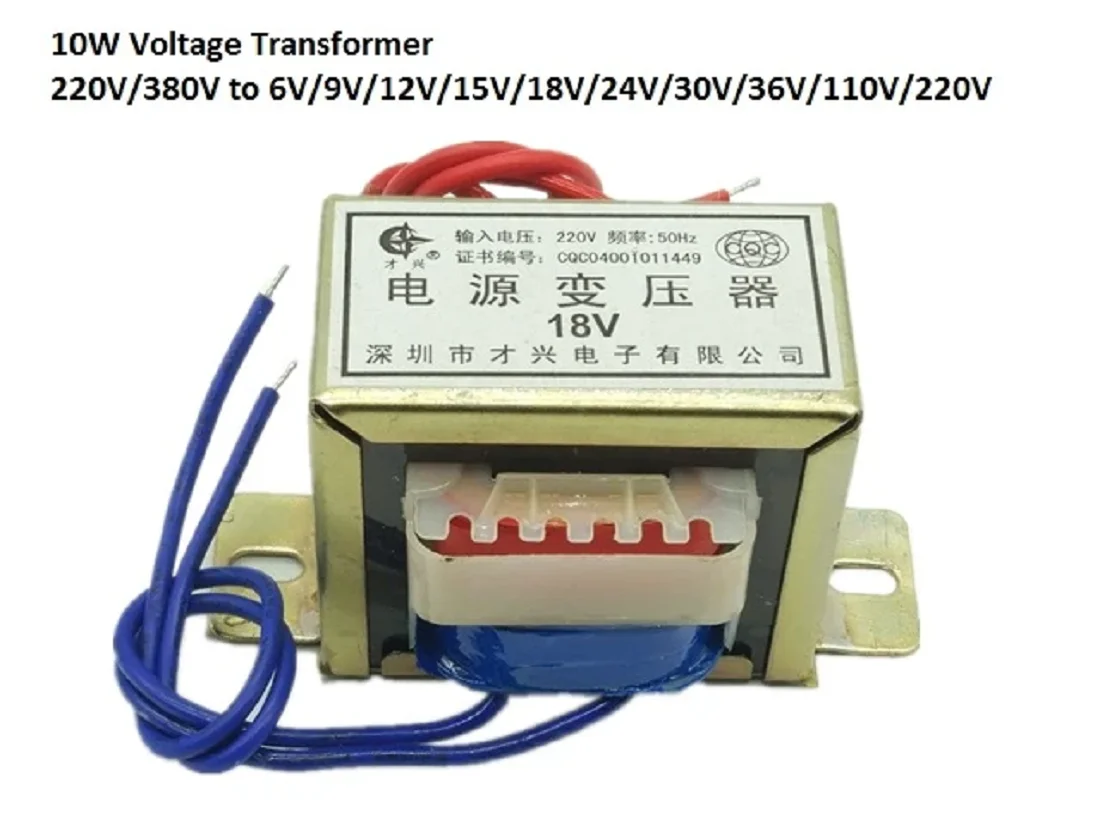 EI48 DB-10VA/10W Voltage Transformer AC220V/380V to AC6V/9V/12V/15V/18V/24V/30V/36V/110V/220V Dual/Single voltage Output