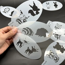 Face Painting Stencils Solid Outline Stencil Templates Professional Body Art Practice Makeup Tools Animale Rabbit Tiger 9PCS