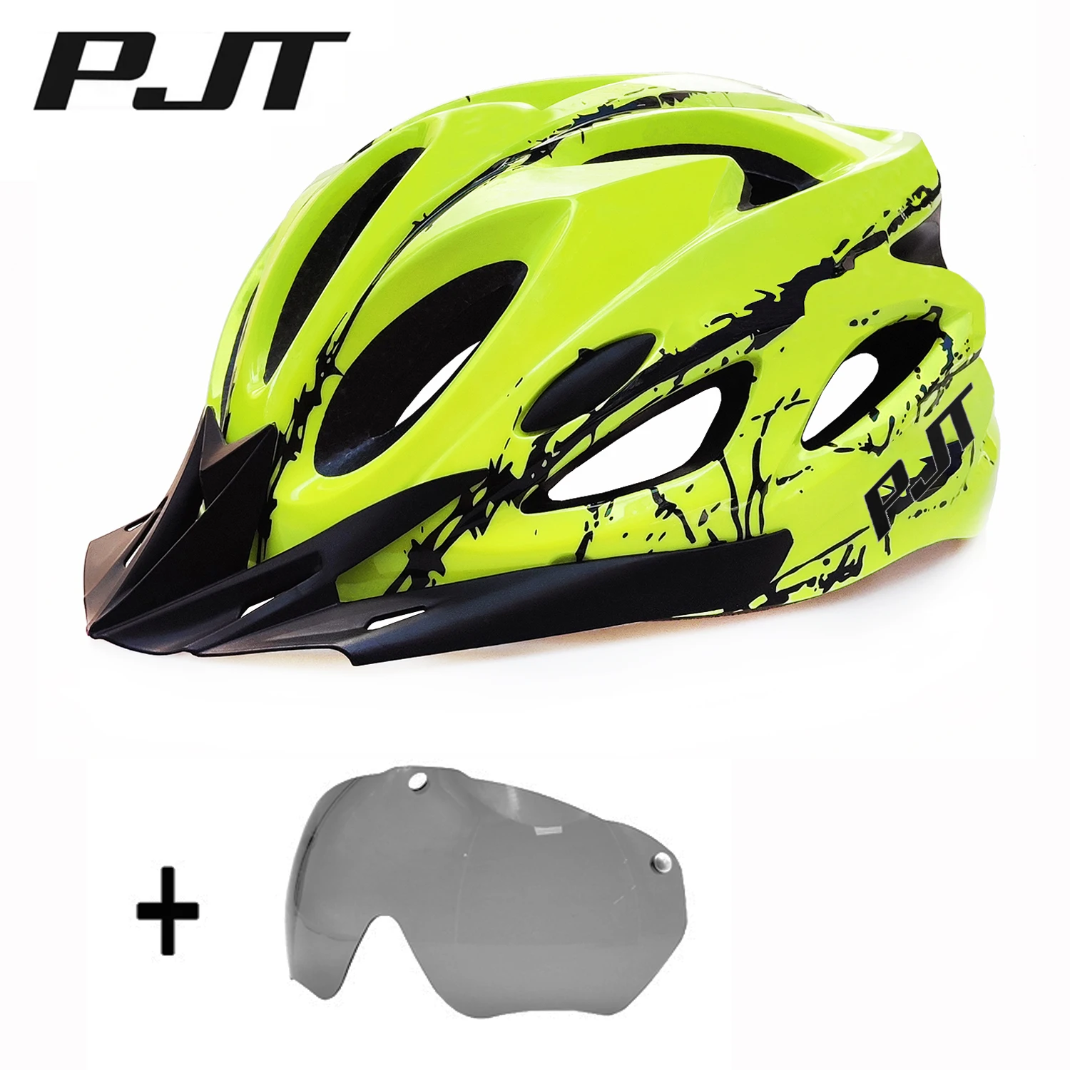 Bike Helmet With Sun Visor And Lens Adult Cycling Helmets Fit 57-62cm Lightweight Breathable Colorful Bicycle Helmet Accessories