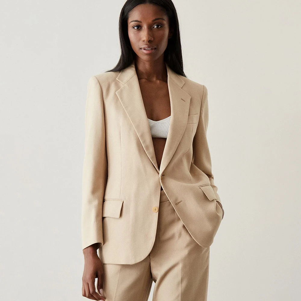 

Formal Women's Suits Customzied Single Breasted Notch Lapel Slim Fit 2 Piece Jacket Pants Outfits Office Work Clothing Blazer
