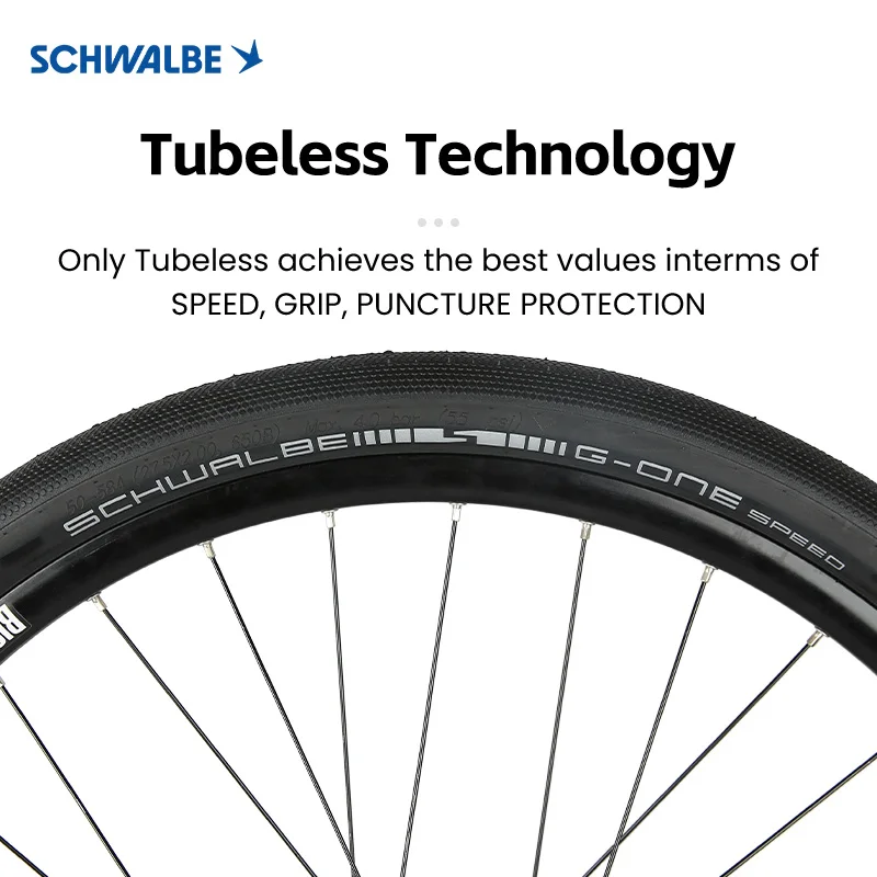 SCHWALBE G-ONE SPEED 27.5x2.0 50-584 Tubeless 55PSI Bicycle Folding Tire RaceGuard / ADDIX / E25 for Gravel Bike Touring