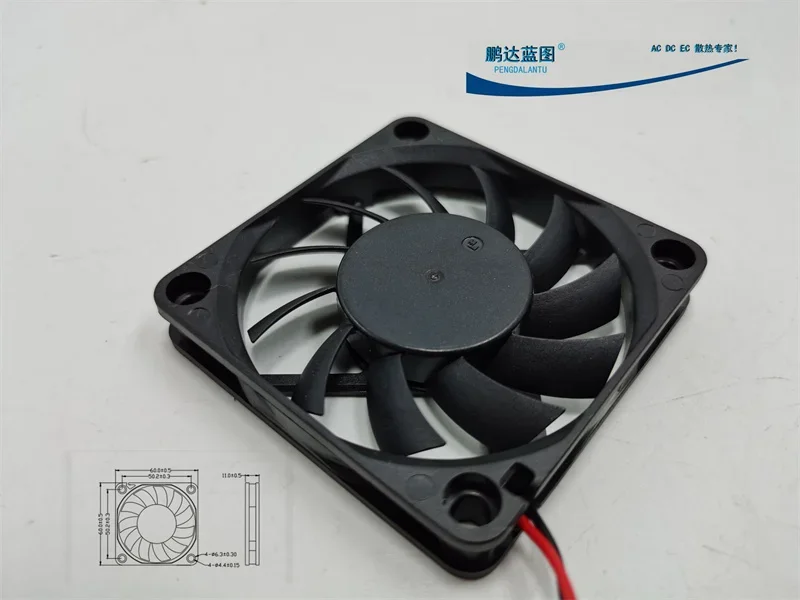 pa silent 12V 0.05A double ball bearing 6010 low speed 6CM 60 * 10MM chassis cooling fan