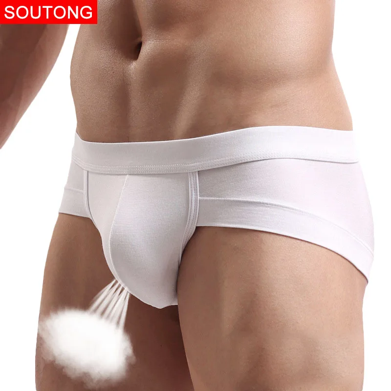 3Pcs Random Color Breathable Men's Underwear, Sexy and Comfortable Underwear, Cotton Underwear, Solid Color Low-Rise Briefs, U-Shaped Bulge Men's Underwear