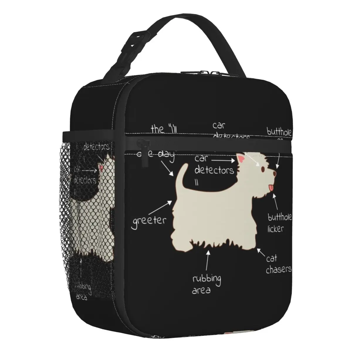 Westie Dog Anatomy Resuable Lunch Boxes Waterproof West Highland White Terrier Cooler Thermal Food Insulated Lunch Bag Office