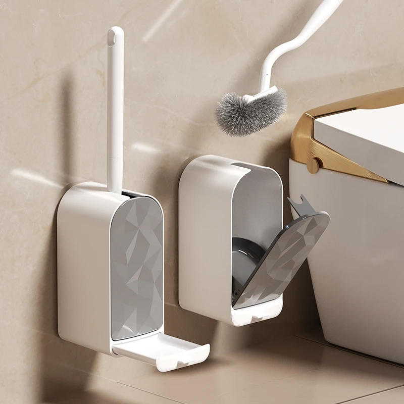 

1 Piece Brand New Plastic Wall-Mounted and Standing Dual-Use Toilet Brush Set, Does Not Dirty Hands, Powerful Cleaning Toilet Brush for Bathroom with No Dead Corners, Can Drain Water