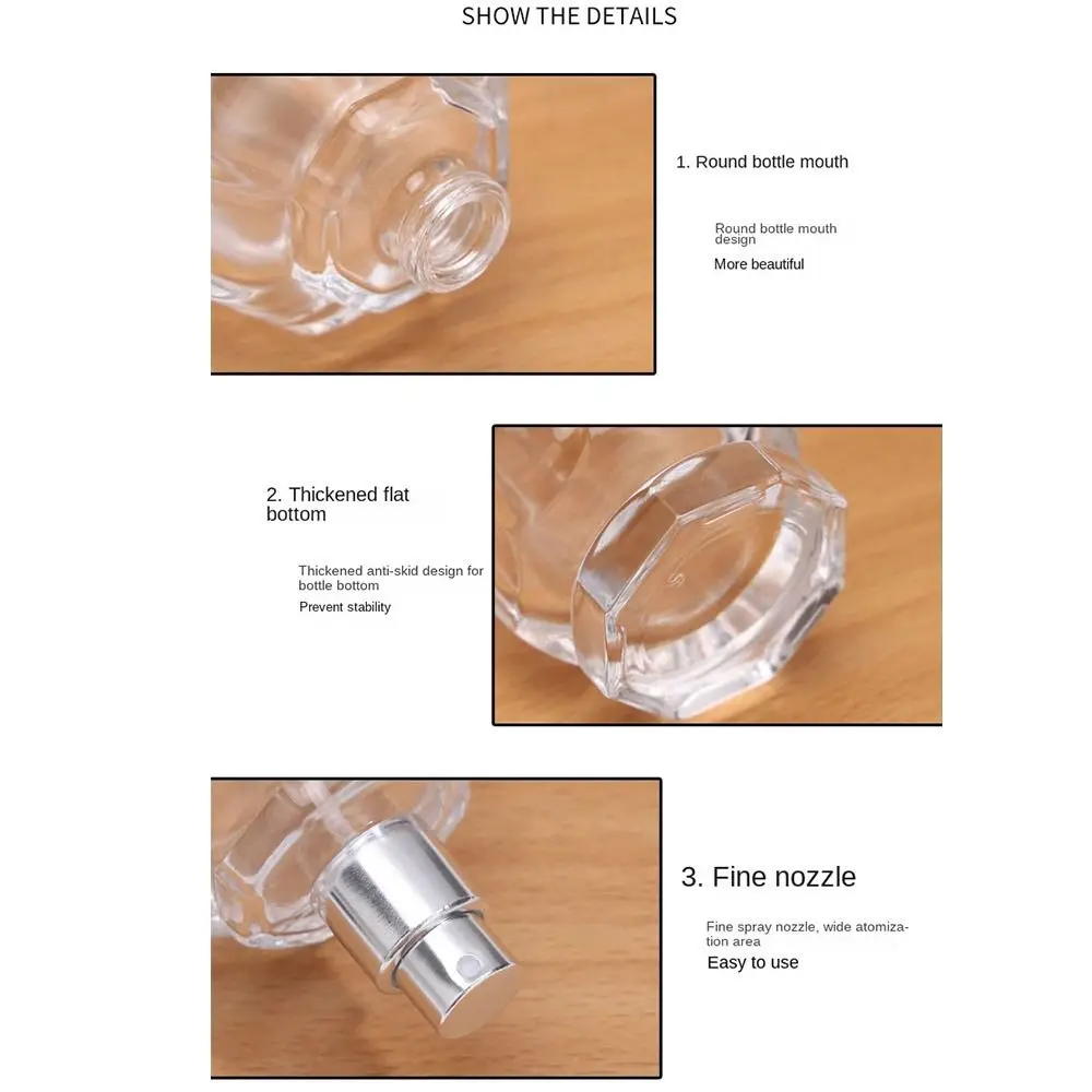 ล้างโปร่งใสขวดน้ําหอม Sub-bottling กดประเภทขวดน้ําหอมแก้วชาร์จ 50ml 100ml Liquid Sprayer สาว