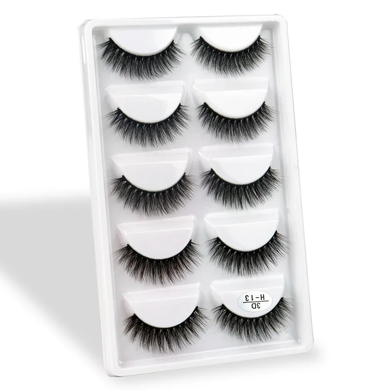 5 Pairs 3D Mink False Eyelashes H13, Soft Eyelash Extension Natural Eyelashes Makeup Lashes Wholesale G800, G806