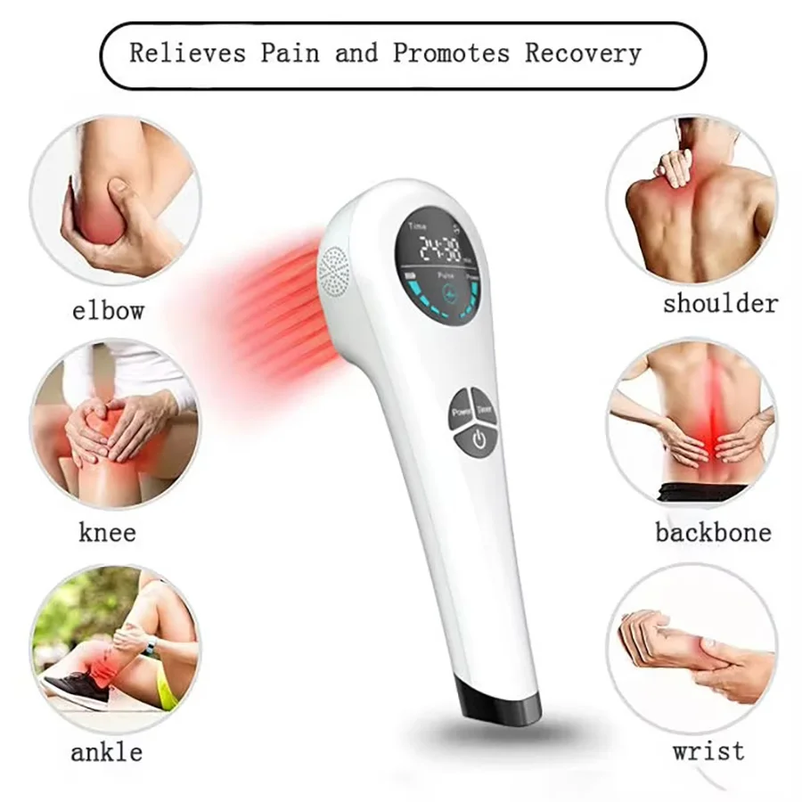 جهاز العلاج بالضوء الأحمر المحمول بالليزر البارد العلاج بالضوء بالأشعة تحت الحمراء القريبة 660 نانومتر و 850 نانومتر معدات الليزر للحيوانات الأليفة علاج الجروح