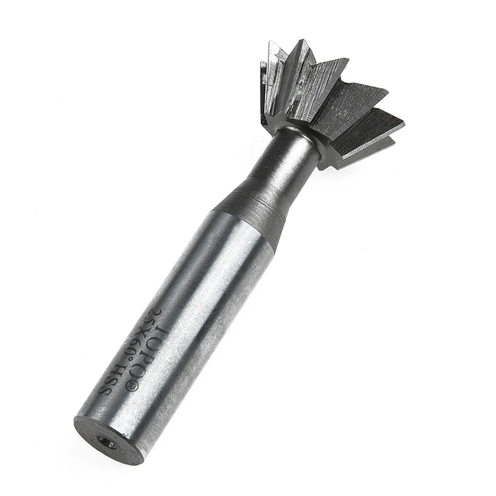 60 Degree HSS Dovetail Cutter Milling End Mill 25mm High Speed Steel Tool for CNC Metalworking and Manufacturing Industrial Use