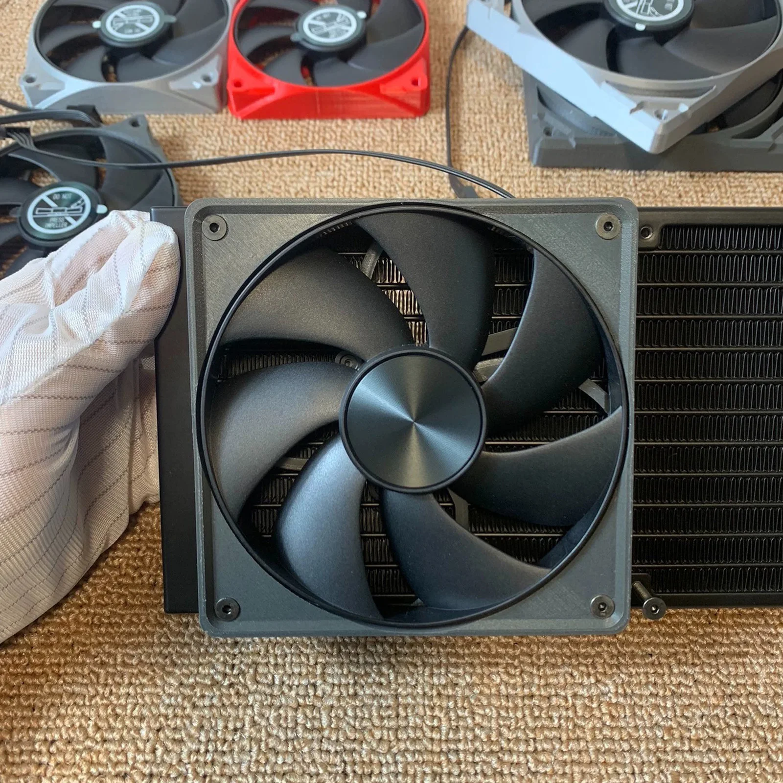 3D Printed 4090 Modified Fan 12cm 12018 PWM 4Pin,3300RPM FDB Bearing,High Performance Cooling,ITX PC Case Pressure-optimised