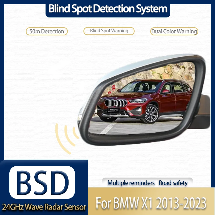 Car 24GHz BSD Blind Spot Detection System for BMW X1 2013-2023, LED Mirror Warning, Safer Lane Change