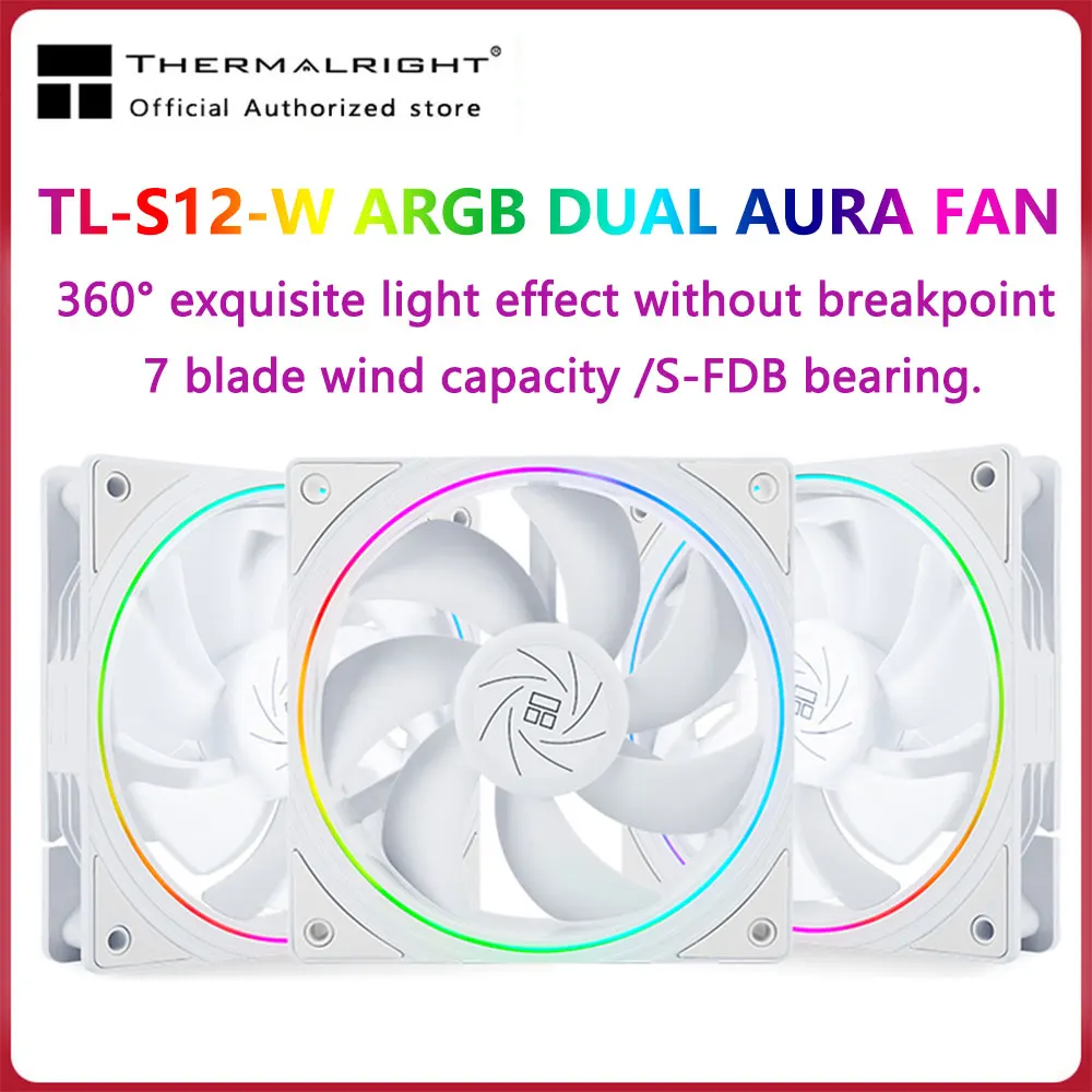 Thermalright TL-S12 120mm HALO Cooling Fan 5V 3PIN ARGB Fan pc gamer 360° exquisite light effect computer Case Fan ventilador