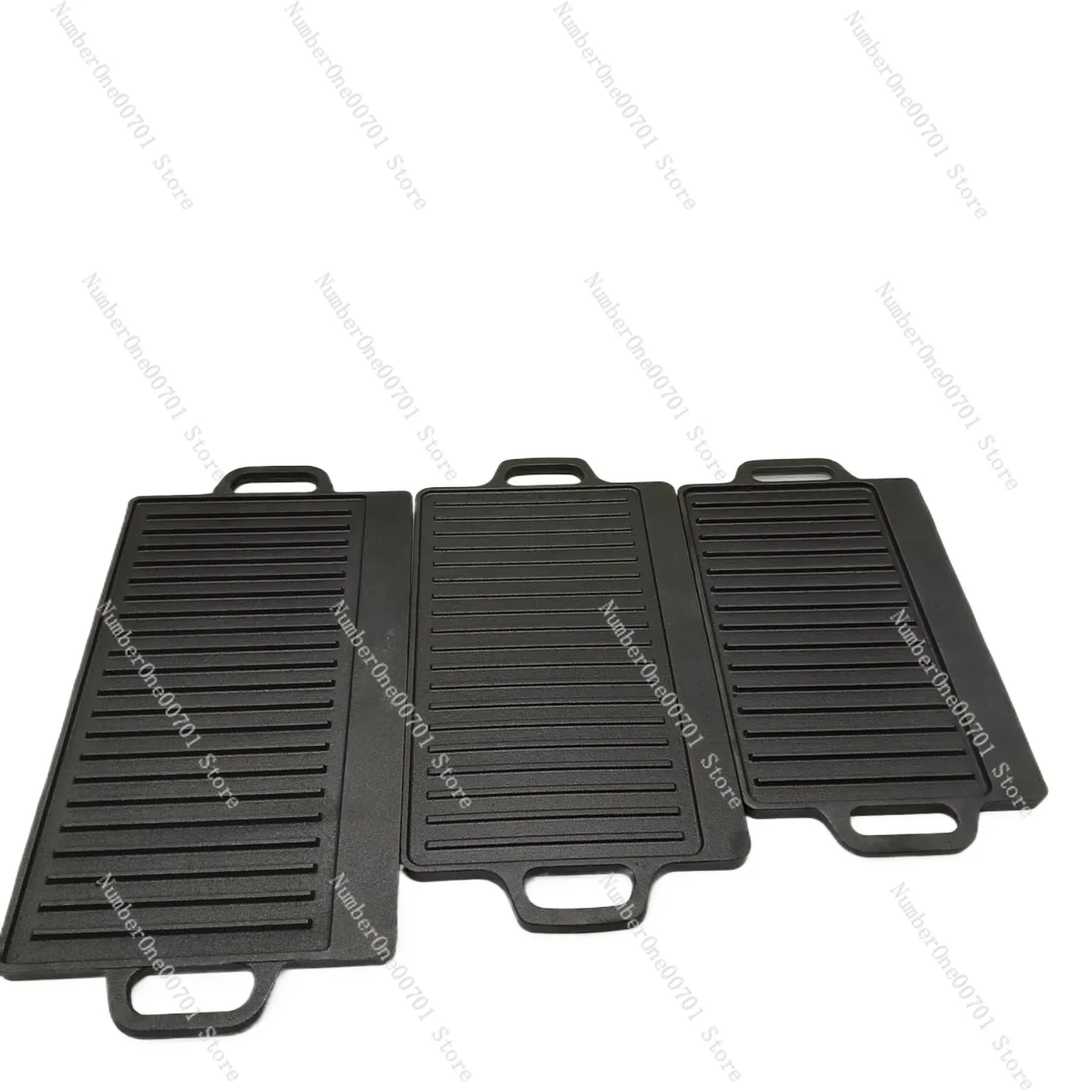 Cast Iron Rectangular Grill Pan, Korean BBQ Griddle for Gas Stove & Camping, Heavy Duty Pan for Home Kitchen