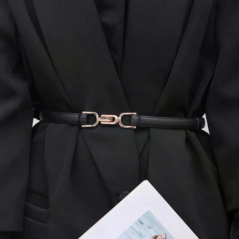 Cintura da donna Cinture a corsetto in pelle PU per donna Cintura in vita con fibbia in metallo Cintura per cappotto per il tempo libero