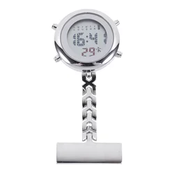 Nurse Table Watch Electronic Lapel Pin Watches for Women Badge Portable Digital Alloy Kid's