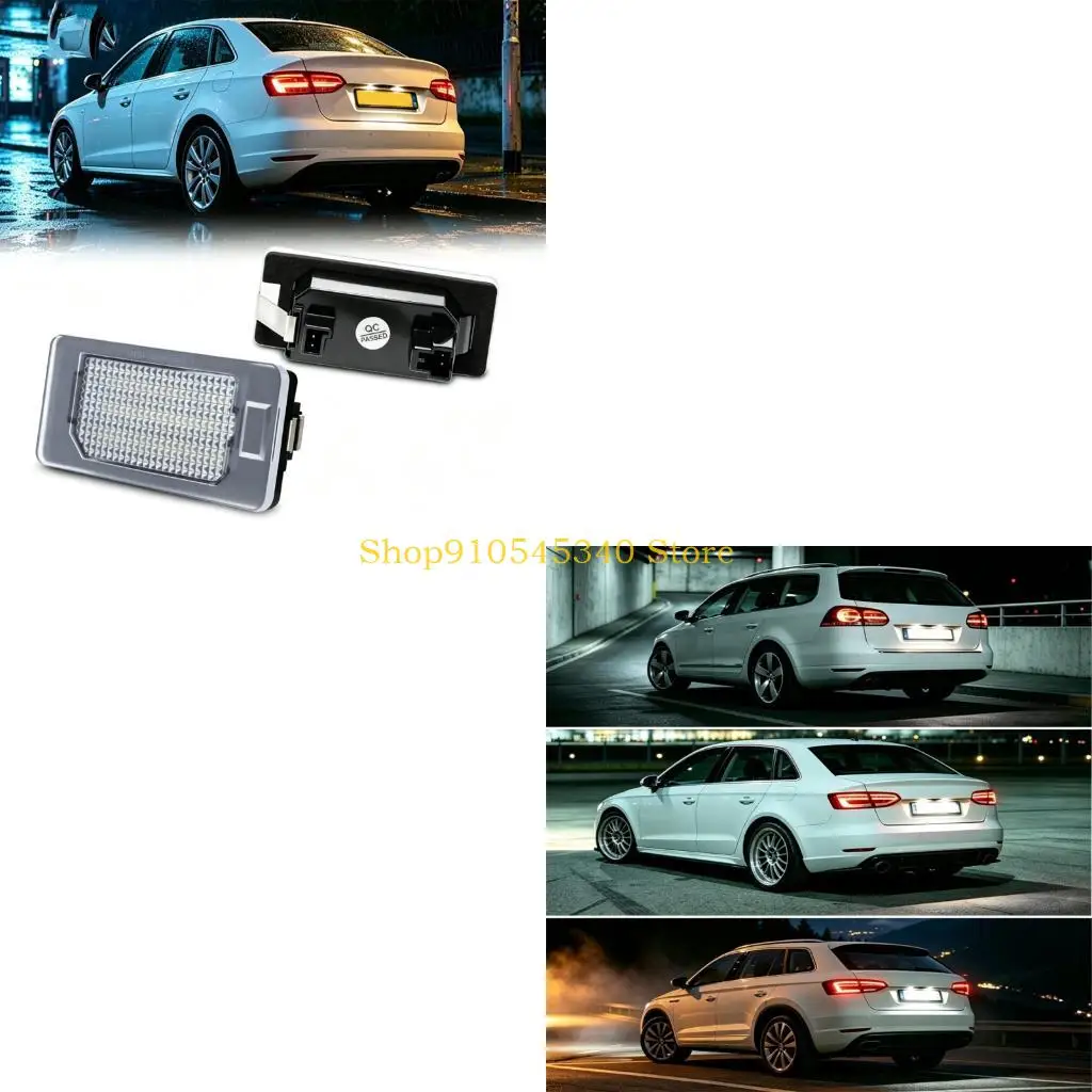 U2JA Vehicle License Plate Light Replacement Pair with Plastic Housing, LED Plate Lamp Structure for Plate Position Service