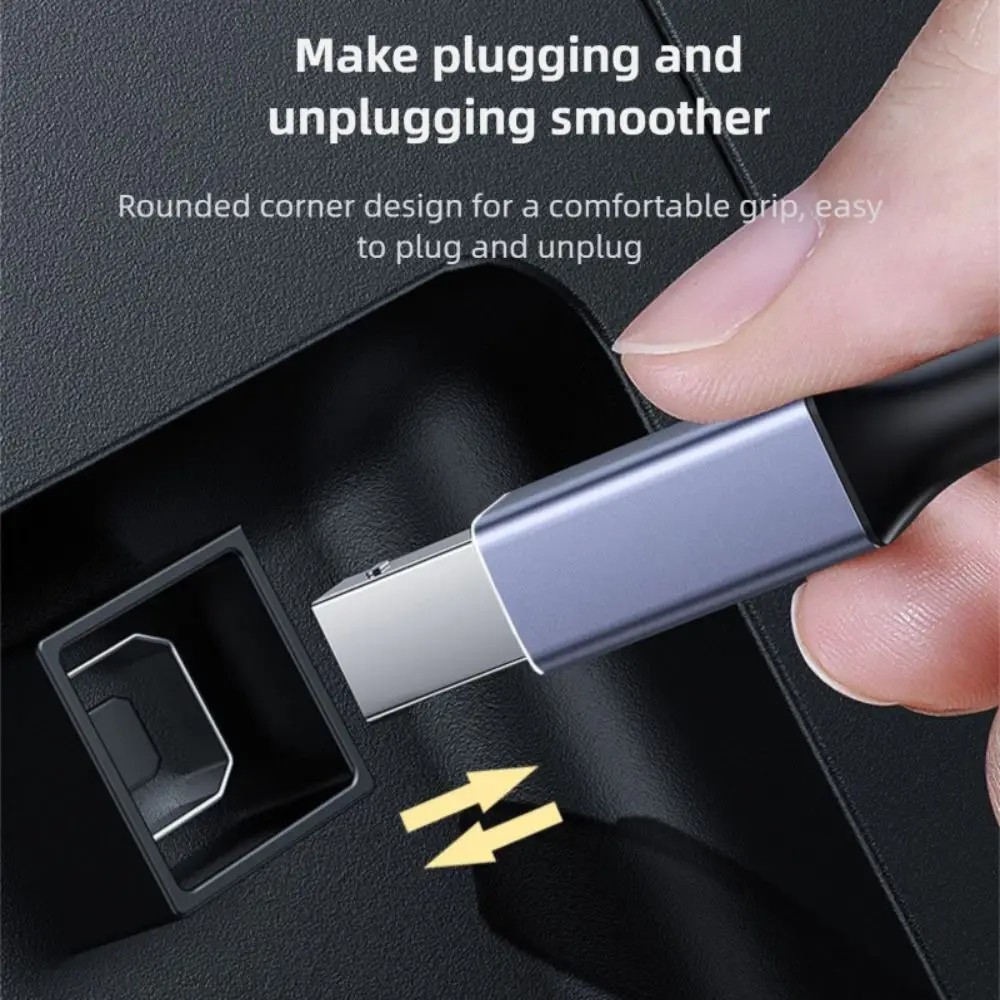 ذكر إلى ذكر USB C إلى USB B 3.0 كابل نقل البيانات مضفر النايلون نوع-C كابل الطابعة مطلية بالذهب عالية السرعة لإبسون/HP/كانون