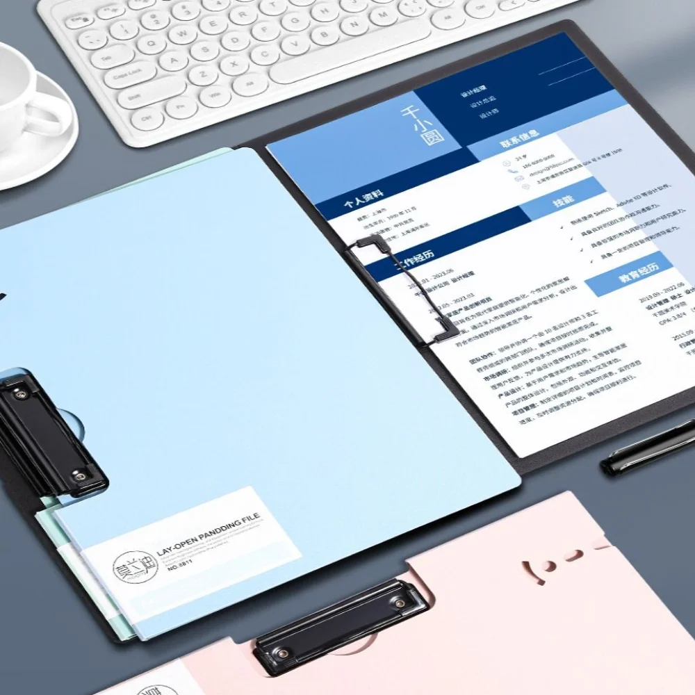 

New Multifunction A4 File Folder Thickened Waterproof Exam Paper Storage Clip Writing Pad School Office