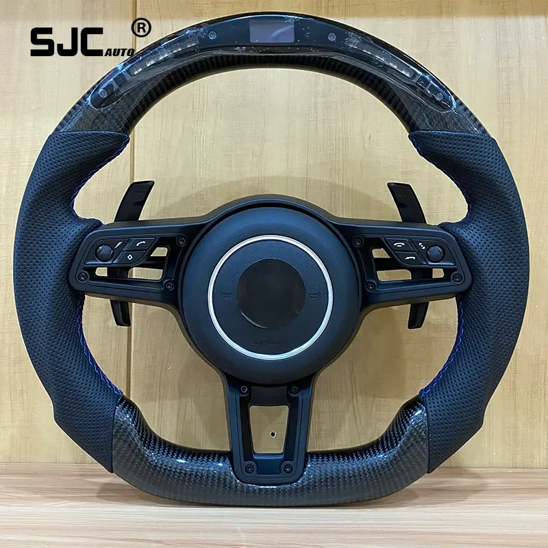 

SJC Car Steering wheel for Porsches Panamera Macan Cayenne Taycan 718 Cayman GT4 RS 911 997 985 987 LED Steering Wheel