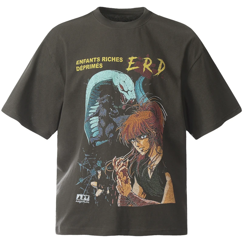 

Gray Enfants Riches Deprimes ERD T-Shirt Men Women 1:1 Best Quality Anime retro loose fitting short sleeved T Shirt Tee