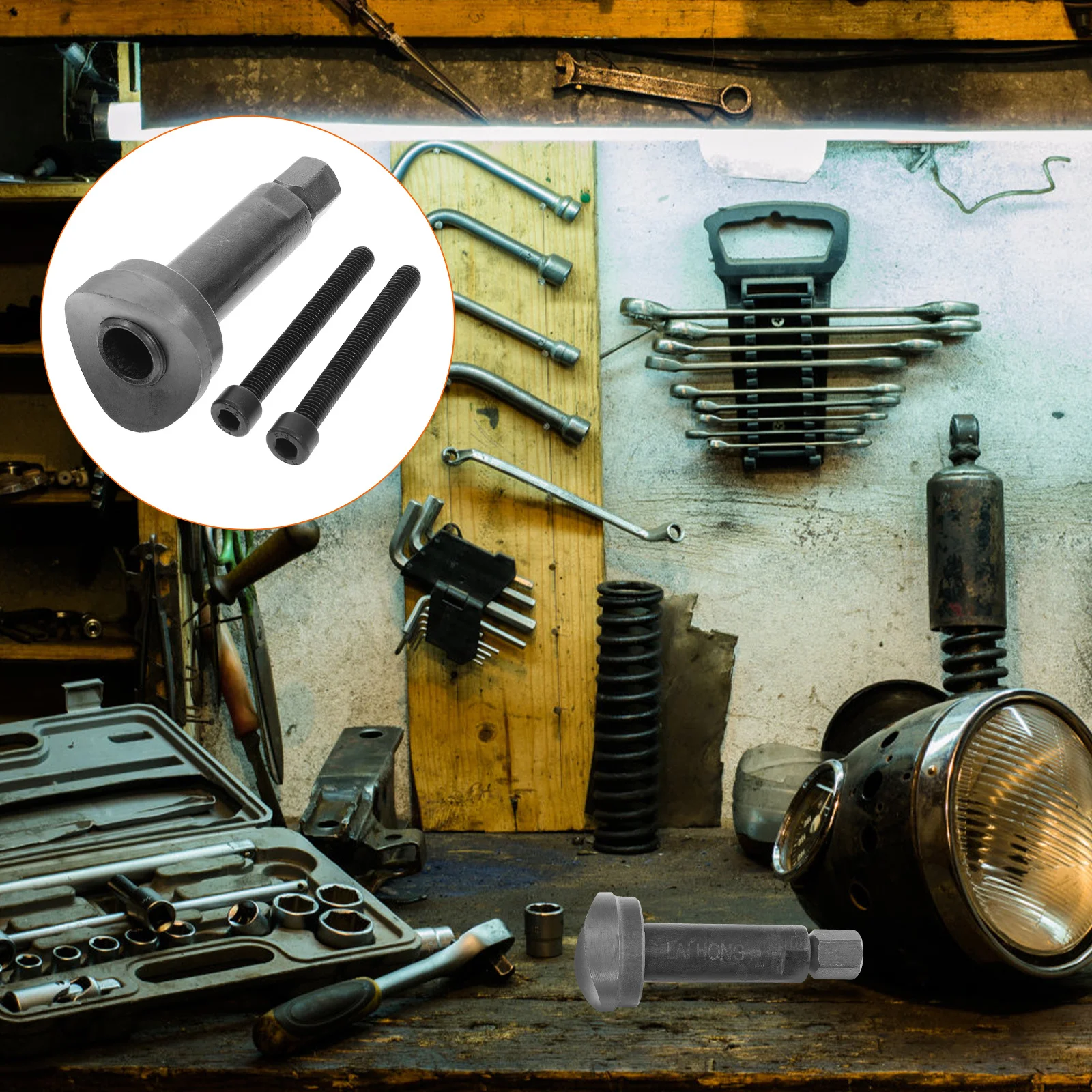 دراجة نارية المكبس دبوس النازع مزيل مجتذب مجموعة أدوات العالمي الصلب الأسود DIY بها بنفسك إصلاح متجر دراجة نارية Atv اسطوانة قفل #5