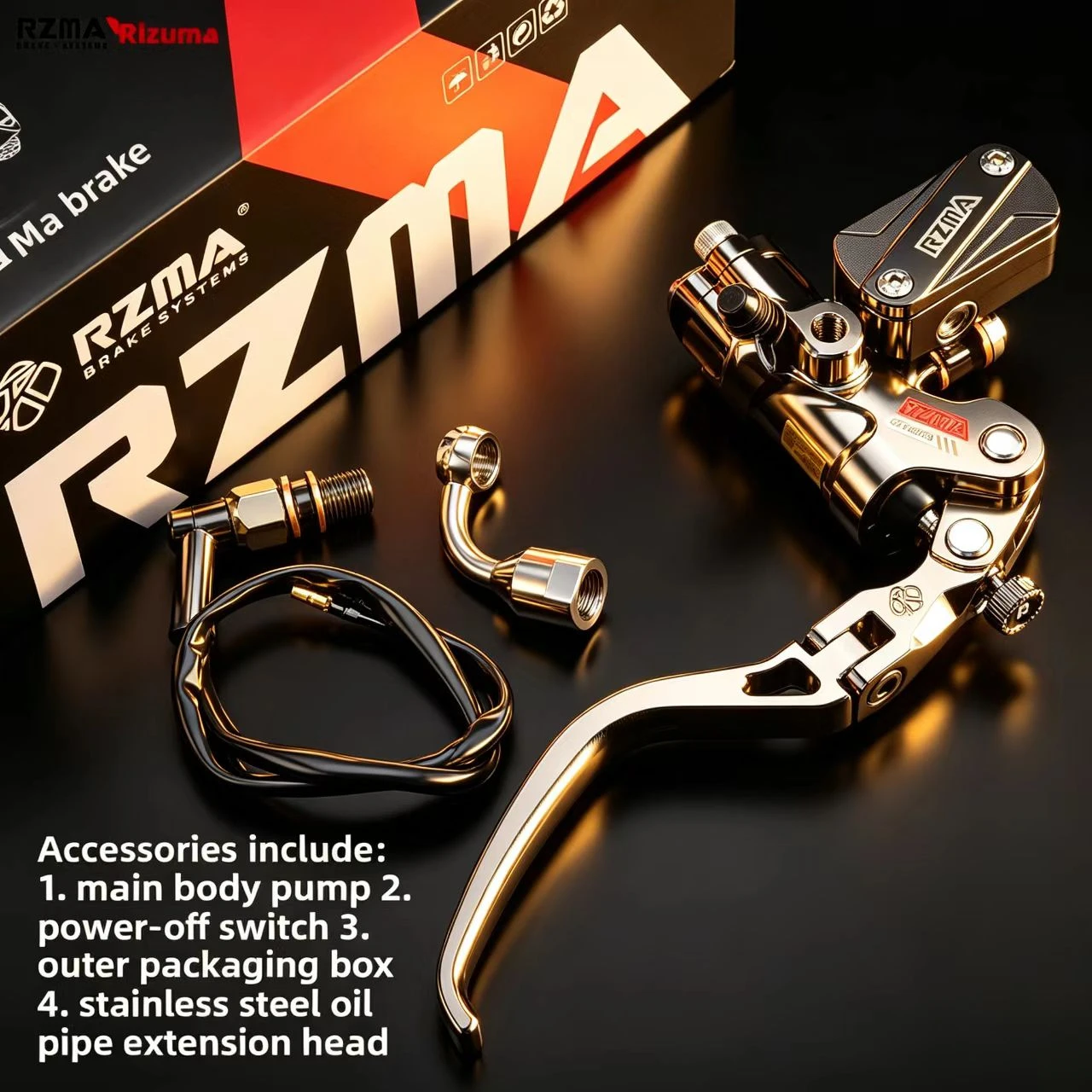 T22 Adjustable Brake Master Cylinder w/ Foldable Lever - Direct Push for Smooth Linear Control | Motorcycle CNC Upgrade